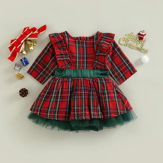 Christmas Princess Plaid Dress