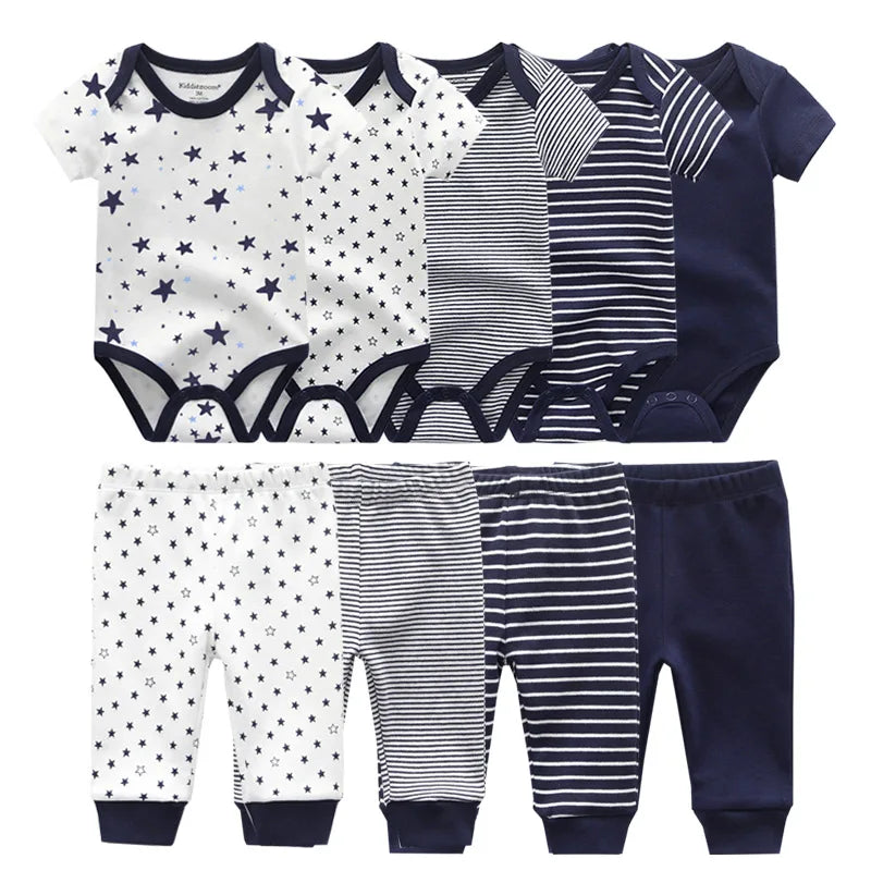 Cotton Bodysuit and Pant (5 Pieces)