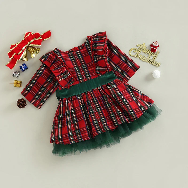 Christmas Princess Plaid Dress