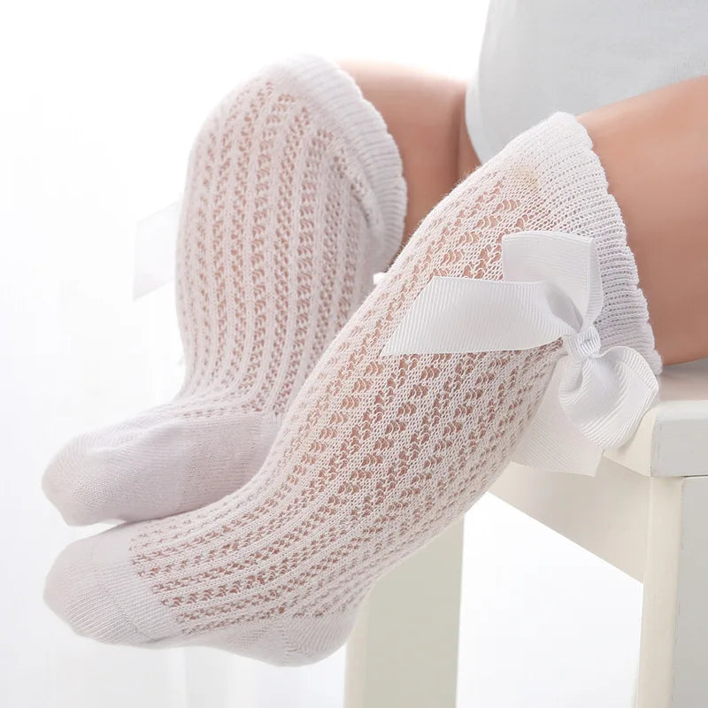 High Mesh Breathable  Bow Socks