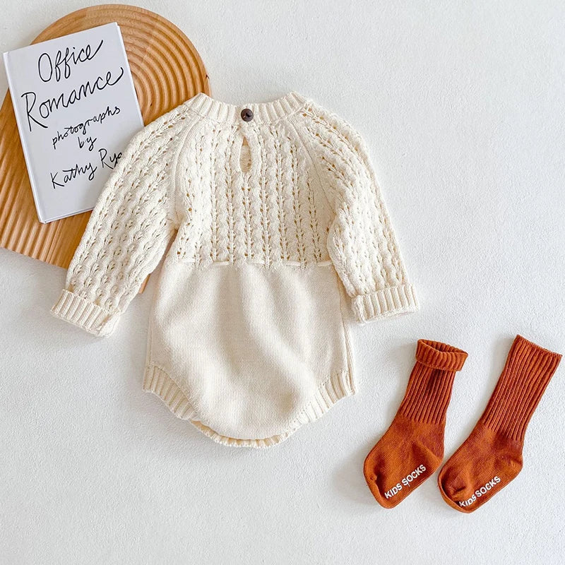 Knitted Cream  Romper