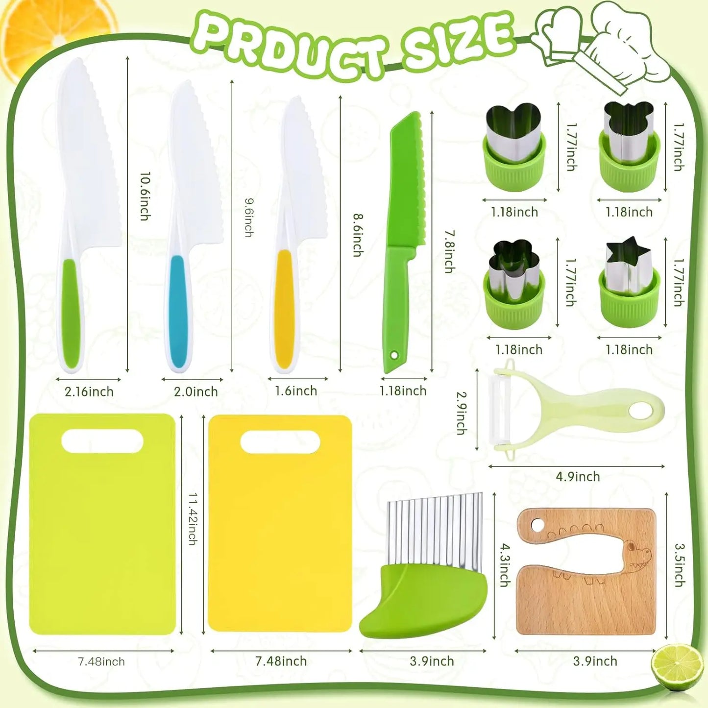 13 Pieces Montessori Kitchen Tools for Toddlers