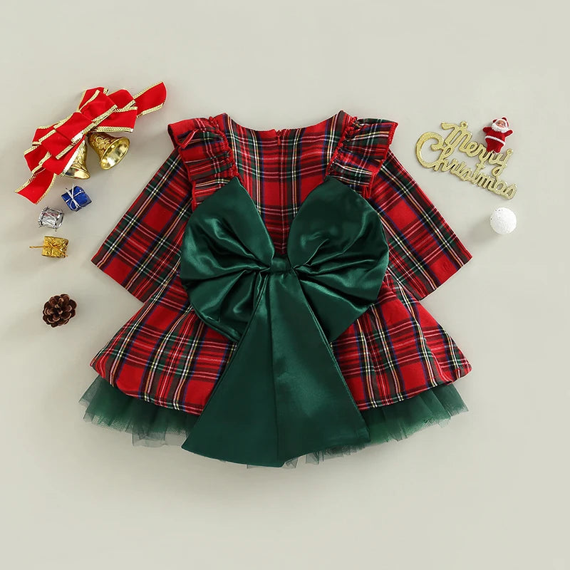 Christmas Princess Plaid Dress